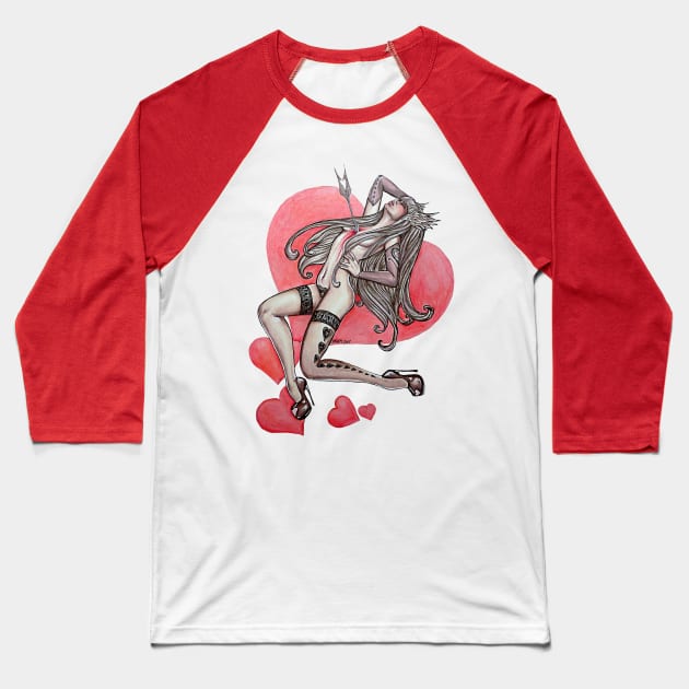 Lovestruck Baseball T-Shirt by The Art of Megan Mars